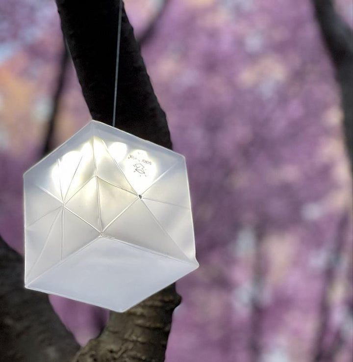 Solight Hybrid - Warm & Bright White Helix Hybrid Collapsible Solar-Powered Origami Lantern