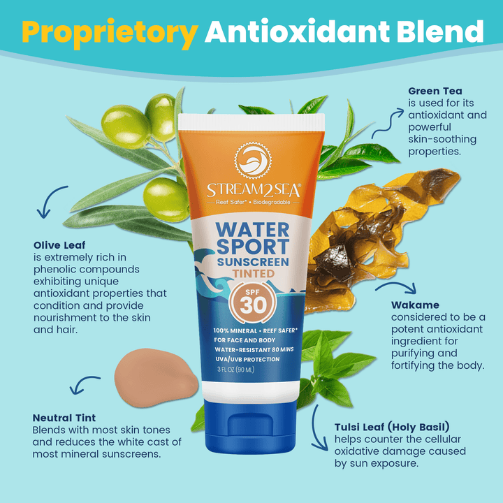 Stream2Sea Tinted Sunscreen for Face and Body Sport - SPF 20