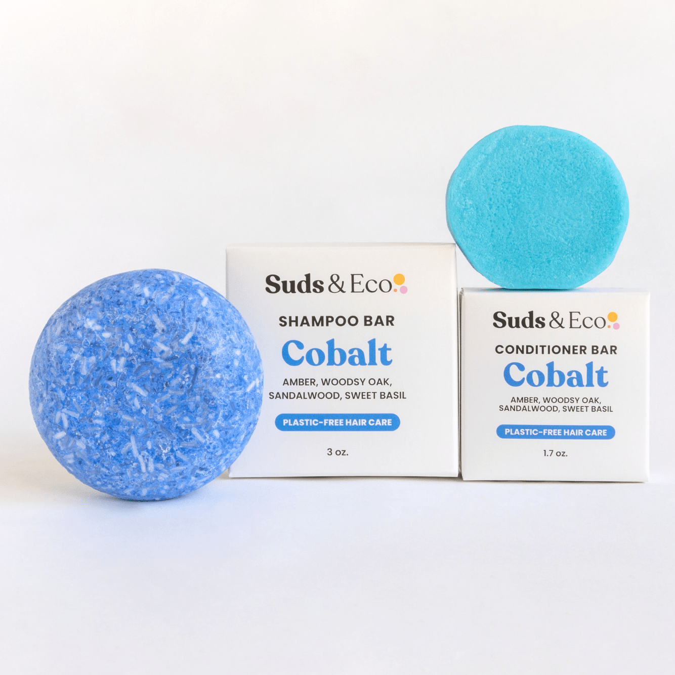 Suds & Eco Cobalt Shampoo & Conditioner Bar Duo