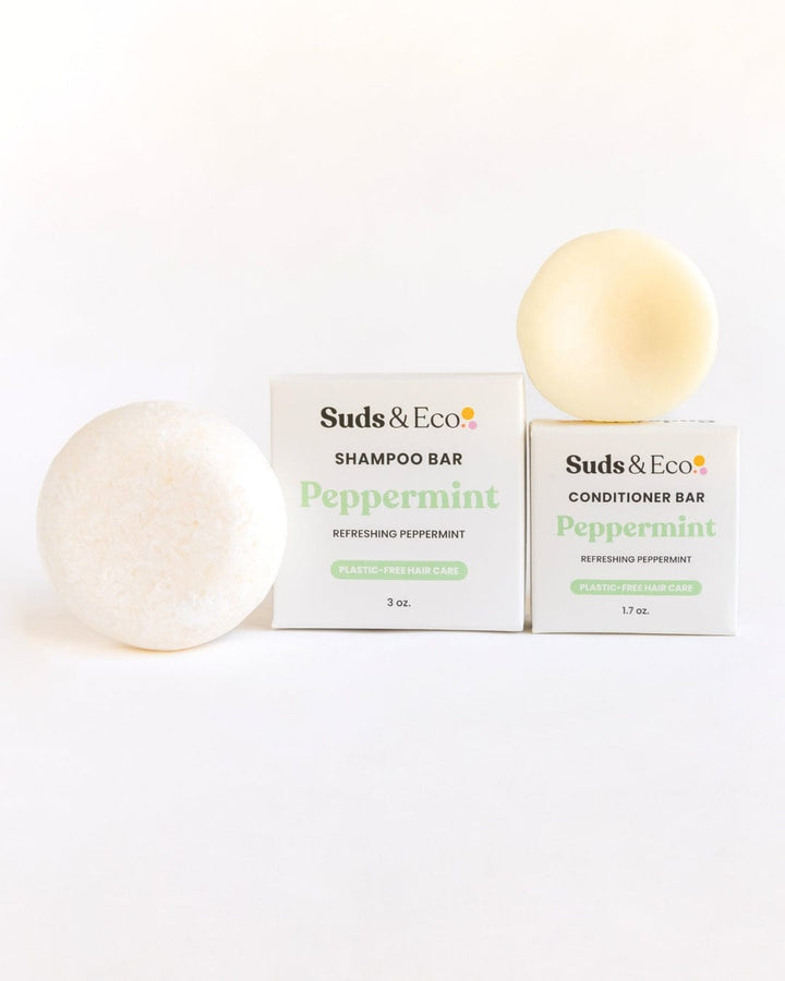 Suds & Eco Peppermint Breeze Shampoo & Conditioner Bar Duo