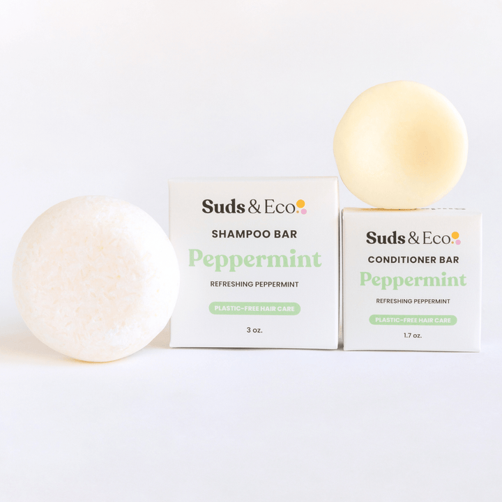 Suds & Eco Peppermint Breeze Shampoo & Conditioner Bar Duo