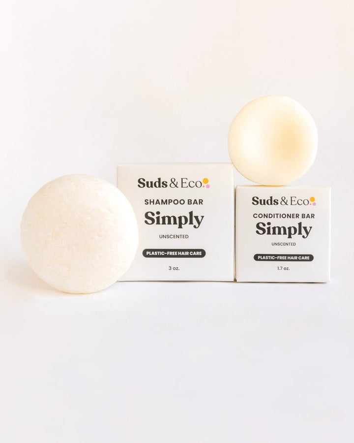 Suds & Eco Simply Unscented Shampoo & Conditioner Bar Duo