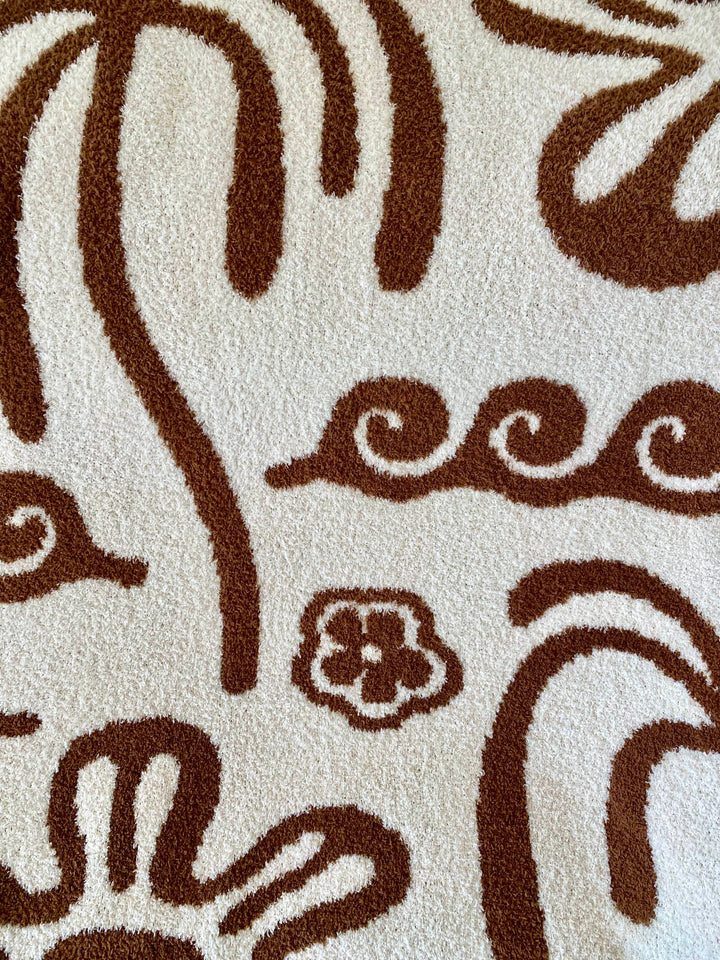 Sundream Hanalei Plush Throw - Mocha & Cream