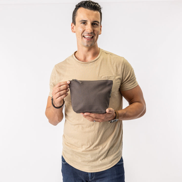 Terra Thread® Chestnut Brown Eco friendly Makeup Bag - Lok Pouch