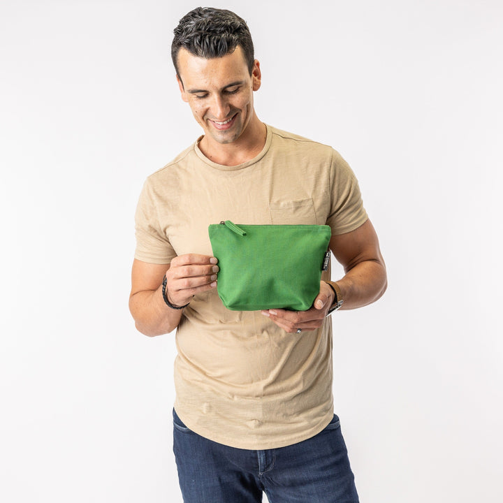 Terra Thread® Moss Green Eco friendly Makeup Bag - Lok Pouch