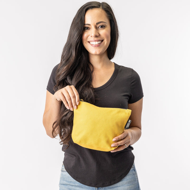 Terra Thread® Mustard Yellow Eco friendly Makeup Bag - Lok Pouch