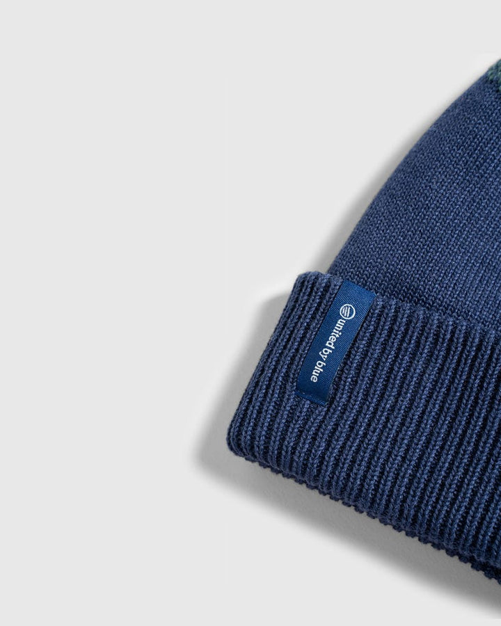 United by Blue NAVY Recycled Chevron Pom Beanie