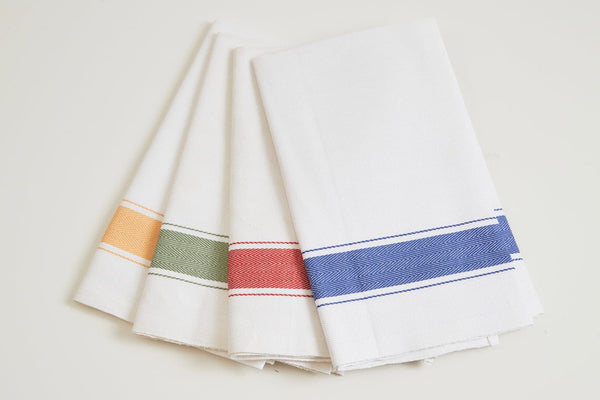 Verve Culture Inc. Set of 4 Classic Italian Kitchen Towel - Herringbone