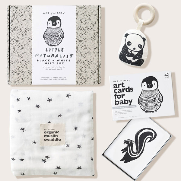 Wee Gallery Newborn Baby Gift Set - Black + White