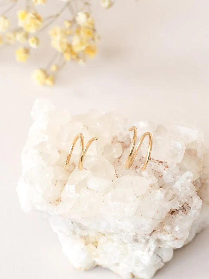 wellthy® 14k Yellow Gold Spiral Earrings