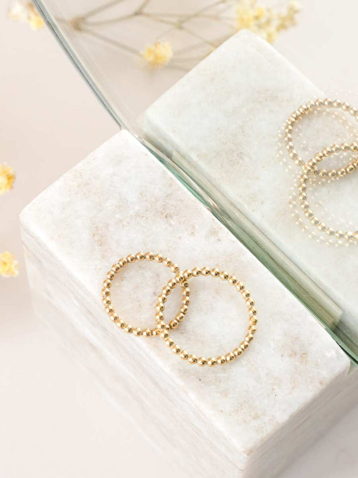 wellthy® Gold Vermeil / 3 Beaded Band Ring