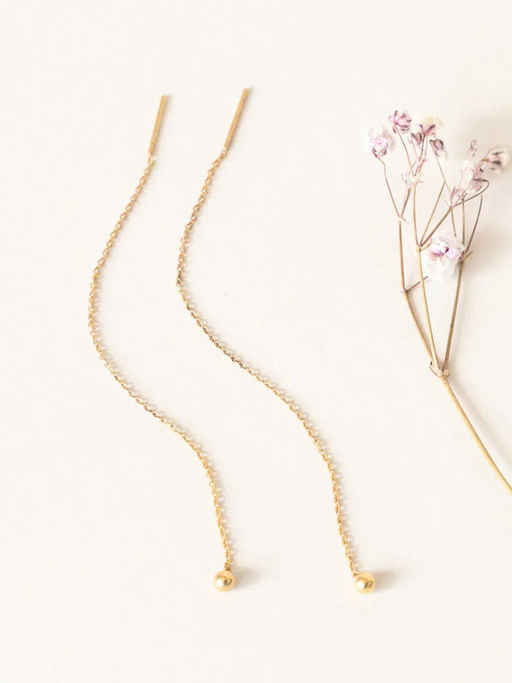 wellthy® Gold Vermeil Ball & Chain Threaders