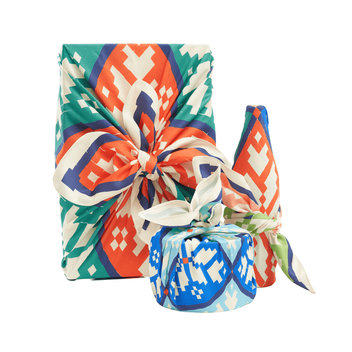 Wrappr Bundle of 3 Furoshiki Wraps by Kelsey Weigl | 18", 28" & 35", Polyester