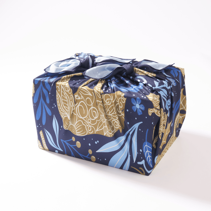 Wrappr Dark Blue Furoshiki Gift Wrap by Hannah Pearlman | 35", Polyester