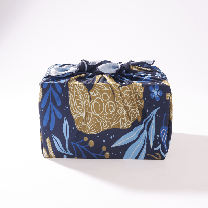 Wrappr Dark Blue Furoshiki Gift Wrap by Hannah Pearlman | 35", Polyester