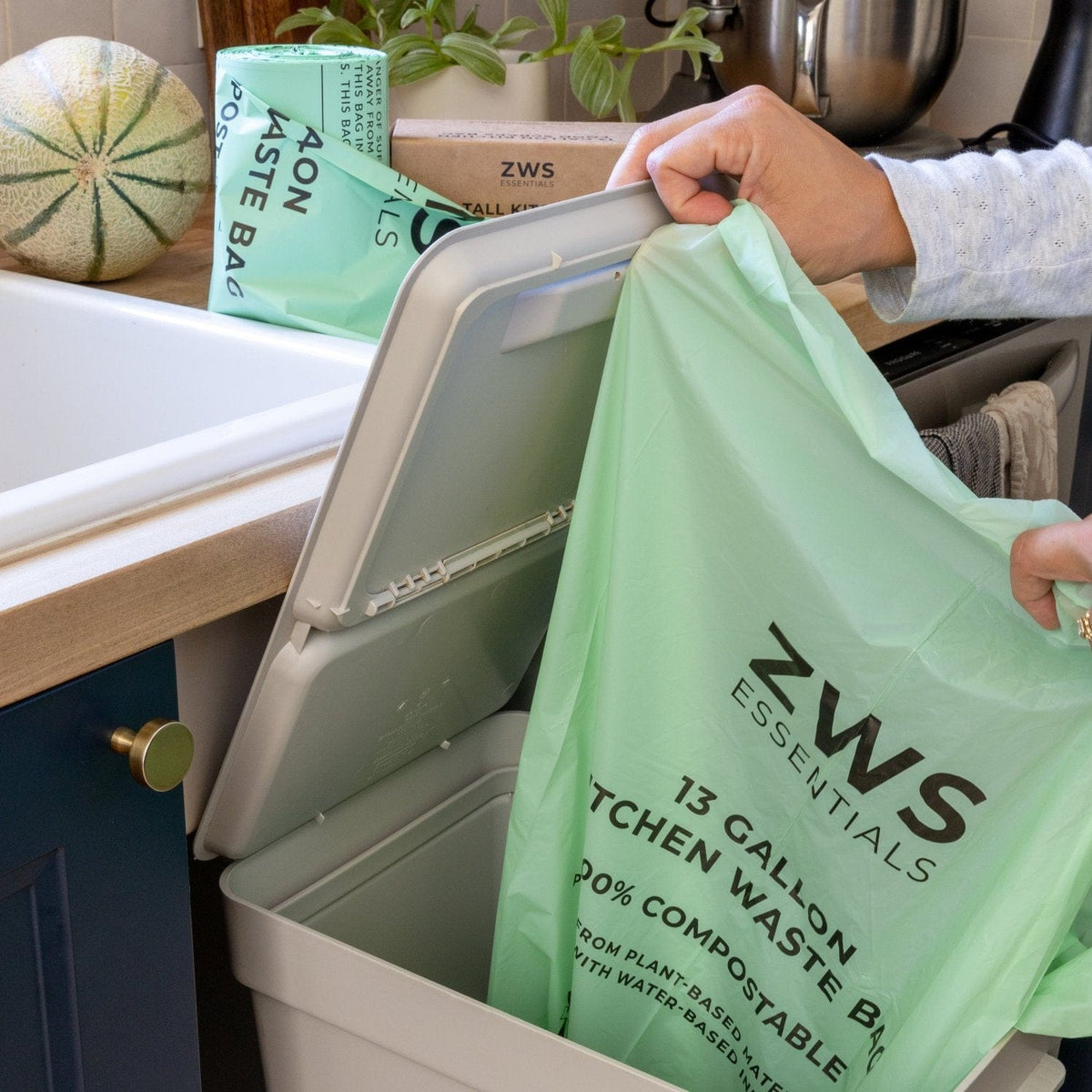 Compostable Trash Bags - 13 Gallon 48-Pack