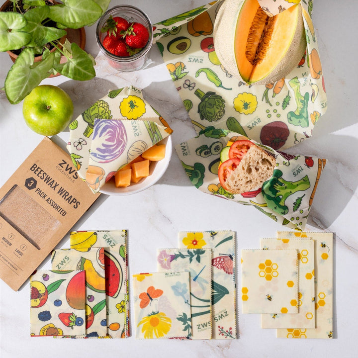 ZWS Essentials Beeswax Wraps – Plastic-Free Food Storage