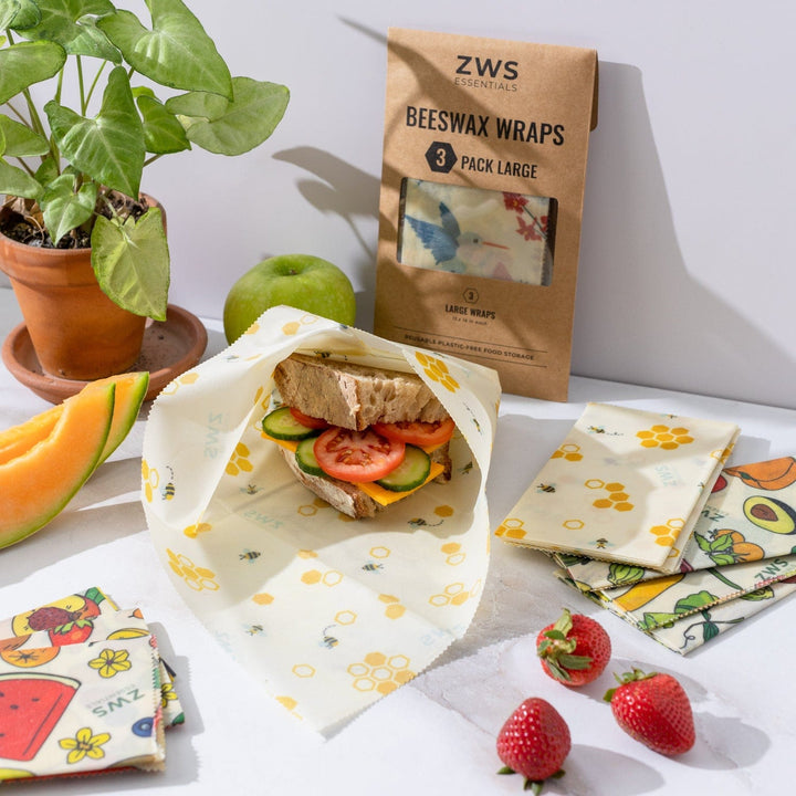 ZWS Essentials Beeswax Wraps – Plastic-Free Food Storage