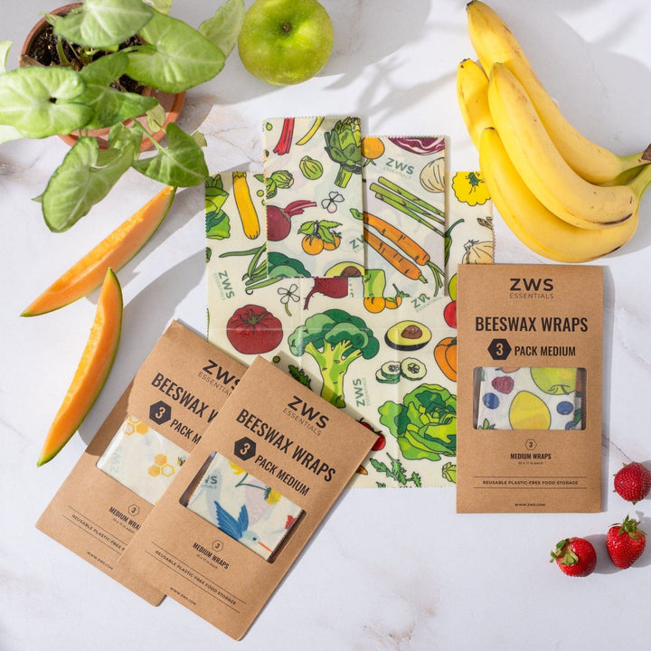 ZWS Essentials Beeswax Wraps – Plastic-Free Food Storage