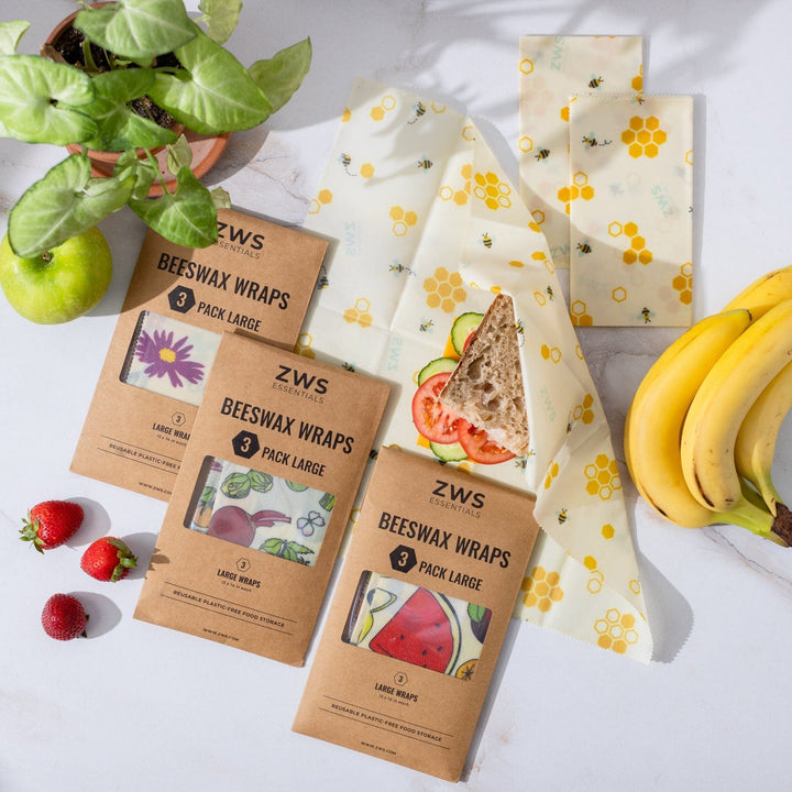 ZWS Essentials Beeswax Wraps – Plastic-Free Food Storage