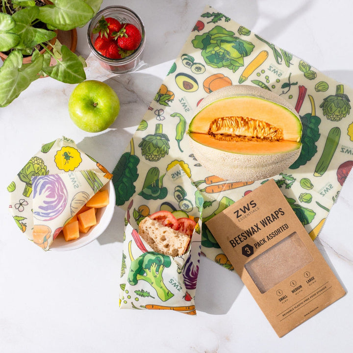 ZWS Essentials Beeswax Wraps – Plastic-Free Food Storage
