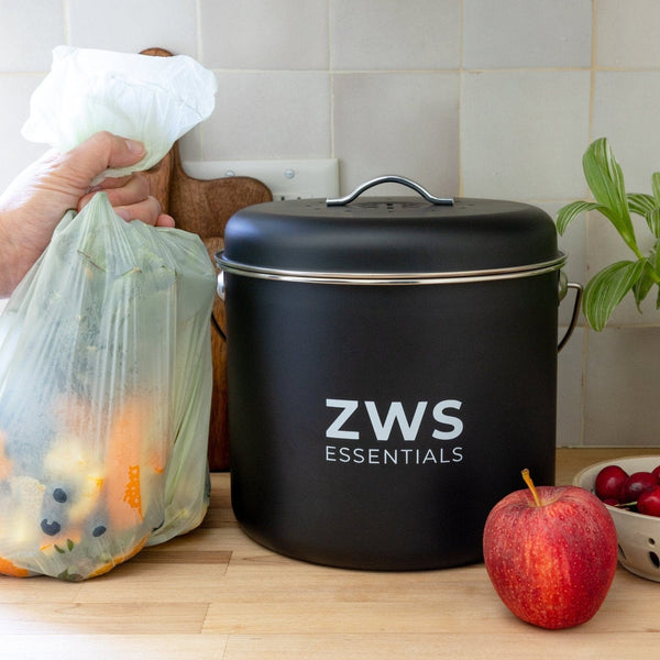 ZWS Essentials Black Compost Bin Countertop Compost Bin Kit