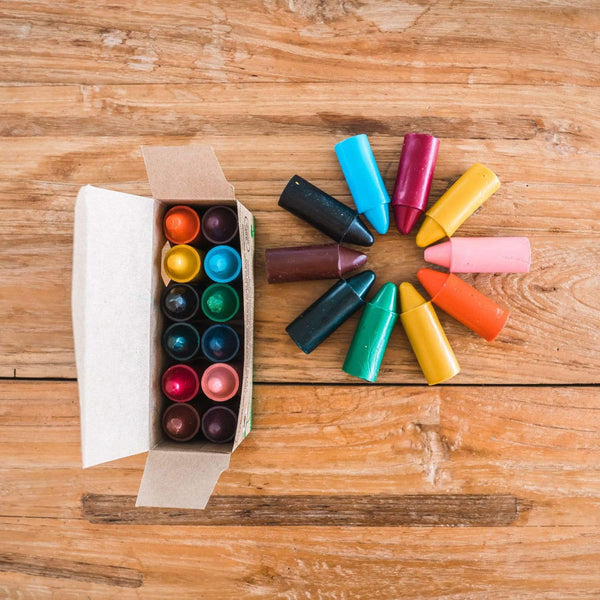 Natural Beeswax Crayons - Eco Friendly Crayons, 100% Pure Beeswax, 12 Colors