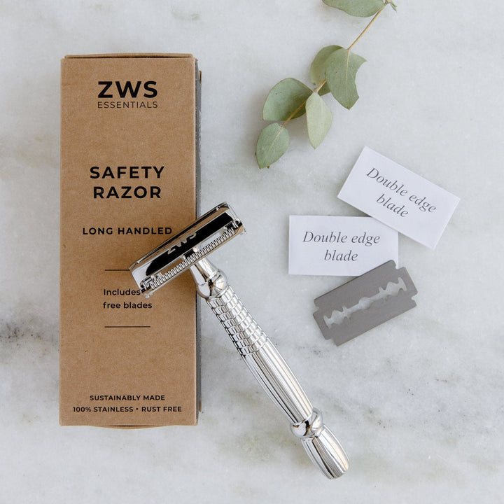Zero Mm Razor Zero Waste Safety Razor - Sustainable Razor - Single Blade, 10 Free Bl ...