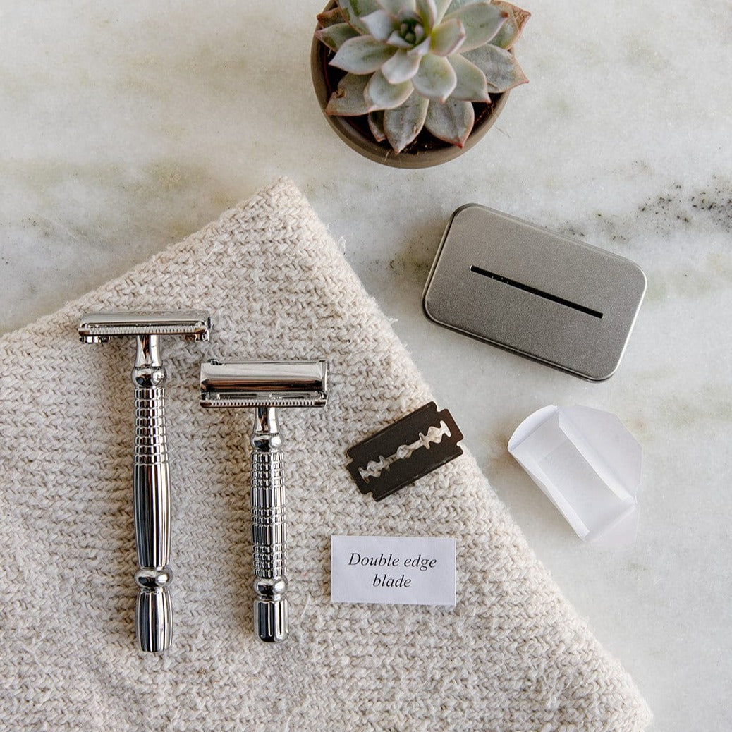 Hair Razor Zero Zero Waste Safety Razor - Sustainable Razor - Single Blade, 10 Free Bl ...
