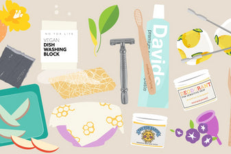 Vector illustrations of various zero waste low waste products